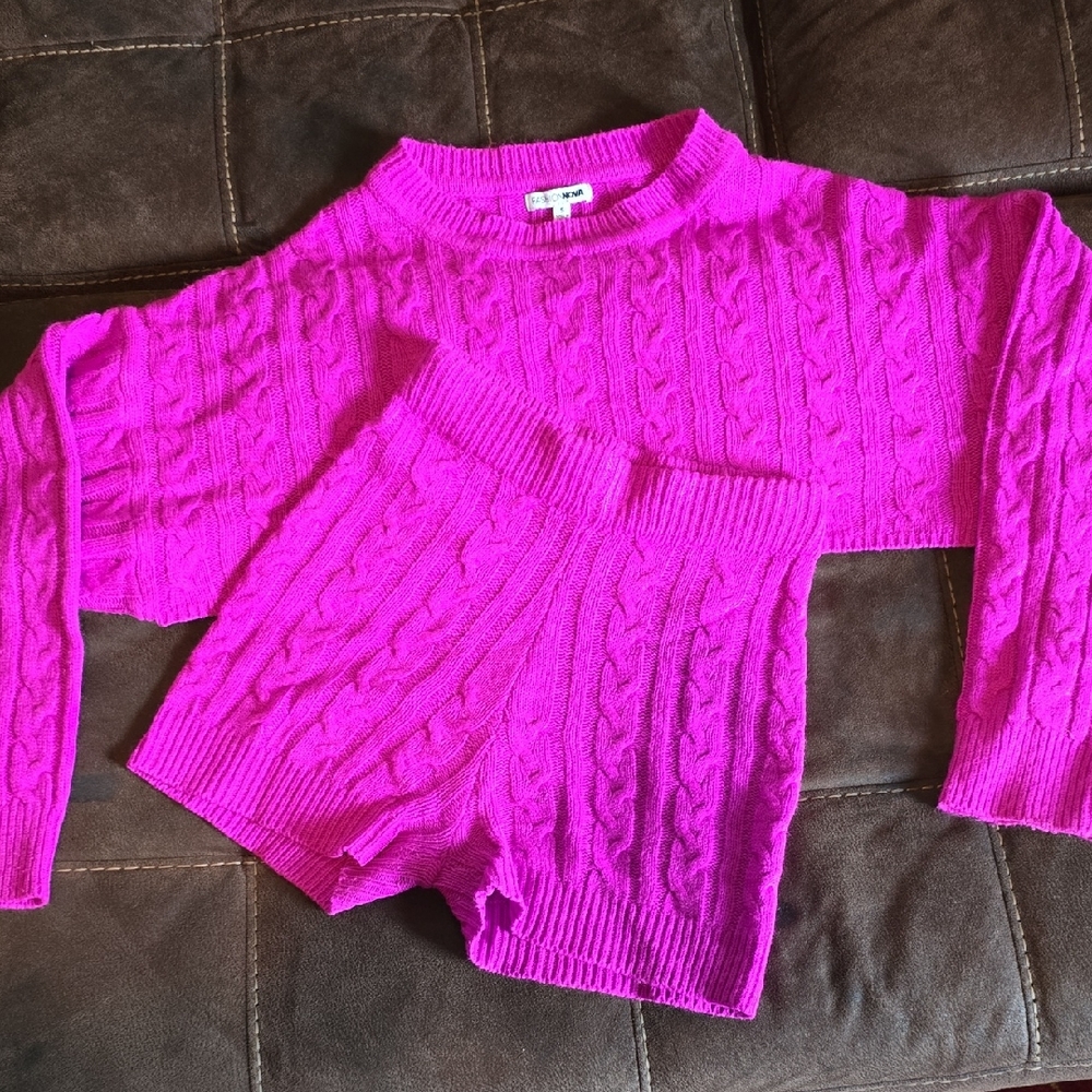 Fashion Nova Crop-top Short Sweater Set